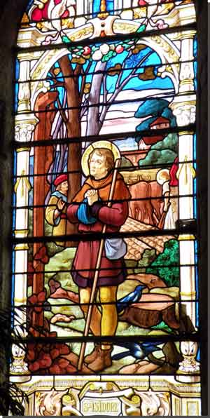 vitrail de l'église de Montfarville, gîte de Sonneville à Montfarville Normandie