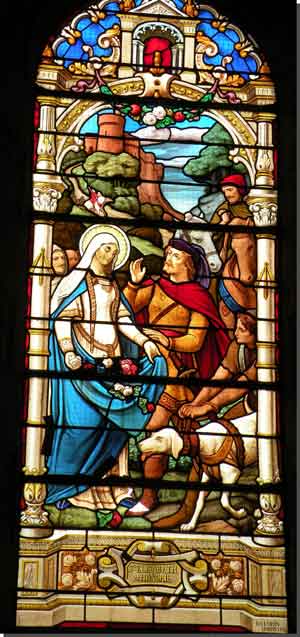 vitrail  de l'église de Montfarville, gîte de Sonneville à Montfarville Normandie